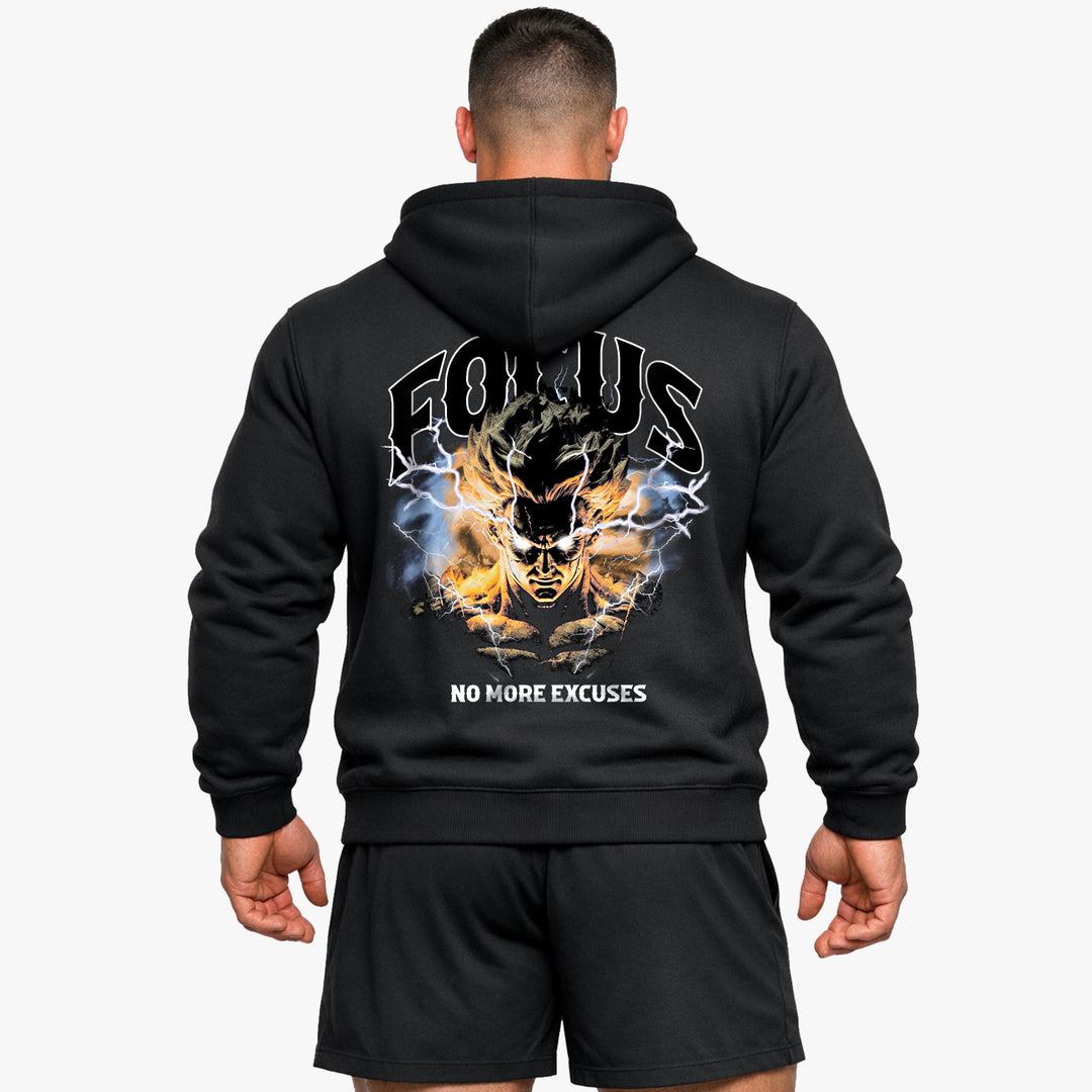 Sudadera con capucha Focus (impresión posterior)